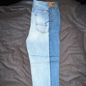 Two Toned American Eagle Vintage Hi-Rise Jeans